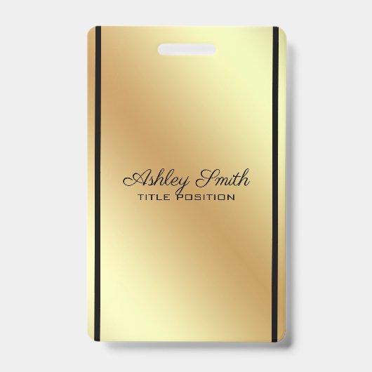 Badge Fond doré rayure noire (Avant)