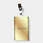 Badge Fond doré rayure noire (Avant avec clip)