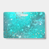 Badge Fond en feuille de turquoise menthe (Arrière)