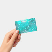 Badge Fond en feuille de turquoise menthe (Manuel / portable)