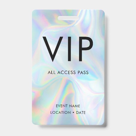 Badge Fond holographique simple de police VIP (Avant)