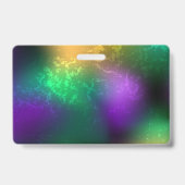 Badge Fond iridescent de mardi gras avec perles (Arrière)