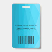 Badge Fond polygonal bleu et photo (Arrière)