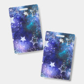 Badge Fond spatial avec étoiles (Avant & arrière)