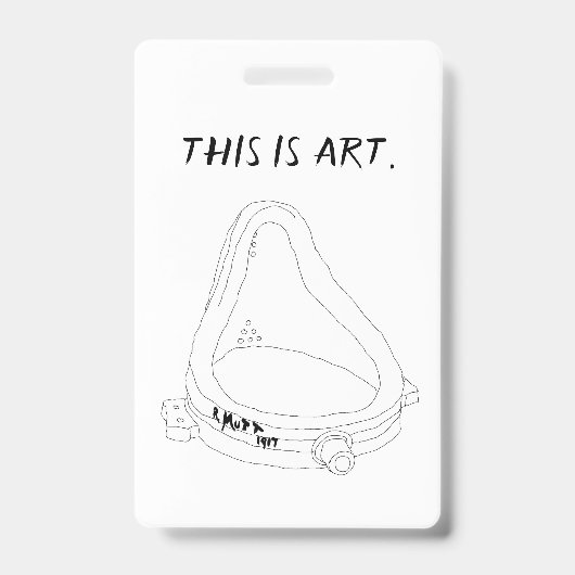 Badge Fontaine de Marcel Duchamp R.Mutt 1917 (Face)