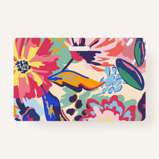 Badge Forêt et rose (Dos)