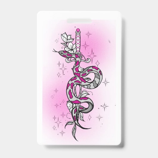 Badge forfait vacances avec serpent (Avant)