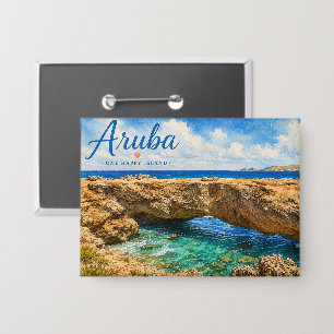 Badge Formation rocheuse du pont naturel d'Aruba Caraïbe