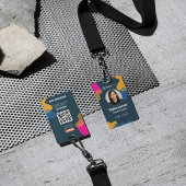 Badge Forme Abstraite Moderne Bleue Photo ID Professionn