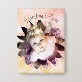 Badge Forme de fleurs personnalisée Photo Aquarelle Past (Recto)