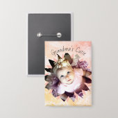 Badge Forme de fleurs personnalisée Photo Aquarelle Past (Recto/Verso)