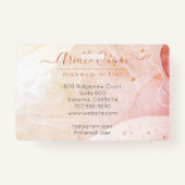 Badge Formes d'aquarelle Abstraite Rose Script Life Coac (Dos)