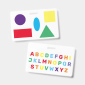 Badge Formes et alphabet (Avant & arrière)