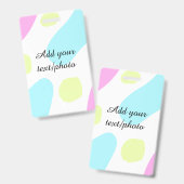 Badge Formes géométriques abstraites pastel ajouter nom (Avant & arrière)