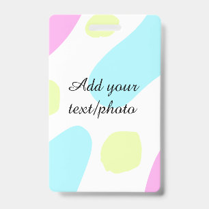 Badge Formes géométriques abstraites pastel ajouter nom