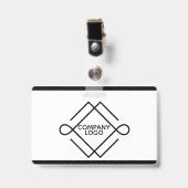 Badge Formes géométriques noires simples (Face avec clip)