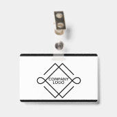 Badge Formes géométriques noires simples (Dos avec clip)