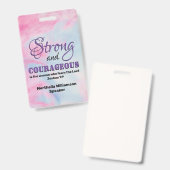 Badge FORTE Conférence chrétienne des femmes COURAGEUSES (Avant & arrière)