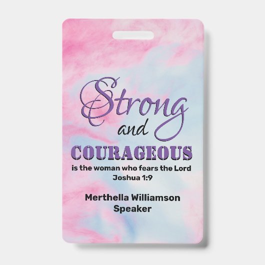 Badge FORTE Conférence chrétienne des femmes COURAGEUSES (Avant)