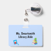 Badge Fournitures scolaires assistant de professeur nive (Arrière avec rétractable)