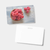 Badge Framboises dans un bol (Avant & arrière)