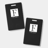 Badge Freaky Bold Typographie noir et blanc (Avant & arrière)