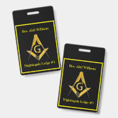 Badge Freemason (Avant & arrière)