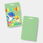 Badge Frère Du Bébé Requin Anniversaire Frère Requin (Recto et verso)