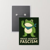 Badge Frogs Against Fascism Portland Frog Protest (Recto/Verso)