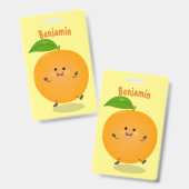 Badge Fruit d'agrumes orange dansant mignon (Avant & arrière)