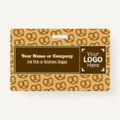 Badge Fun Bakery ou Café Shop Pretzel Motif, votre logo (Devant)