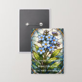 Badge Funeral Forget me Not Stained Glass Memorial (Recto/Verso)