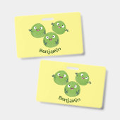 Badge Funny Brussels sprouts légumes caricature (Avant & arrière)