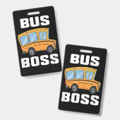 Badge Funny Bus Boss School Bus Driver (Recto et verso)
