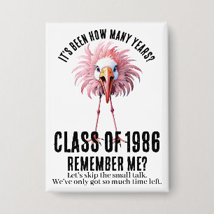Badge Funny Custom Flamant rose 40e classe école Réunion
