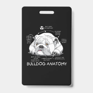 Badge Funny Cute English Bulldog Anatomie de la biologie