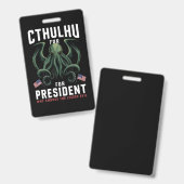 Badge Funny Elections 2024 Cthulhu pour le président (Recto et verso)