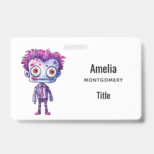 Badge Funny Frankenstein Monster Halloween Fun (Avant)