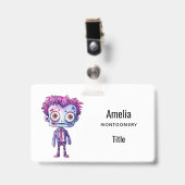Badge Funny Frankenstein Monster Halloween Fun (Avant avec clip)