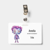 Badge Funny Frankenstein Monster Halloween Fun (Arrière avec clip)