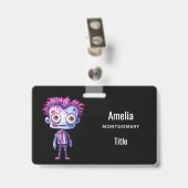 Badge Funny Frankenstein Monster Halloween Fun (Arrière avec clip)