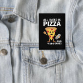 Badge Funny Gamer Pizza Gaming Video Game Enthusiast Boy (Insitu)