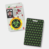 Badge Funny Gory Zombie Apocalypse ID d'équipe de répons (Avant & arrière)