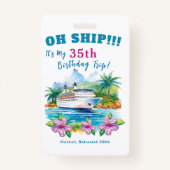 Badge Funny Island Cruise Ship Anniversaire (Dos)