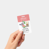 Badge Funny Mad Scientifique Bonjour Mon Nom Est Le Nom (À main)