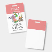 Badge Funny Mad Scientifique Bonjour Mon Nom Est Le Nom (Recto et verso)