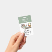 Badge Funny Mad Scientifique Bonjour Mon Nom Est Le Nom  (À main)