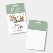 Badge Funny Mad Scientifique Bonjour Mon Nom Est Le Nom  (Recto et verso)