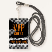 Badge Fusion sur bande personnalisée VIP Lanyard Punk Ro (Derrière avec lanière)