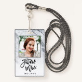 Badge Futur du marbre Mme Bride Bachelorette (Devant avec lanière)